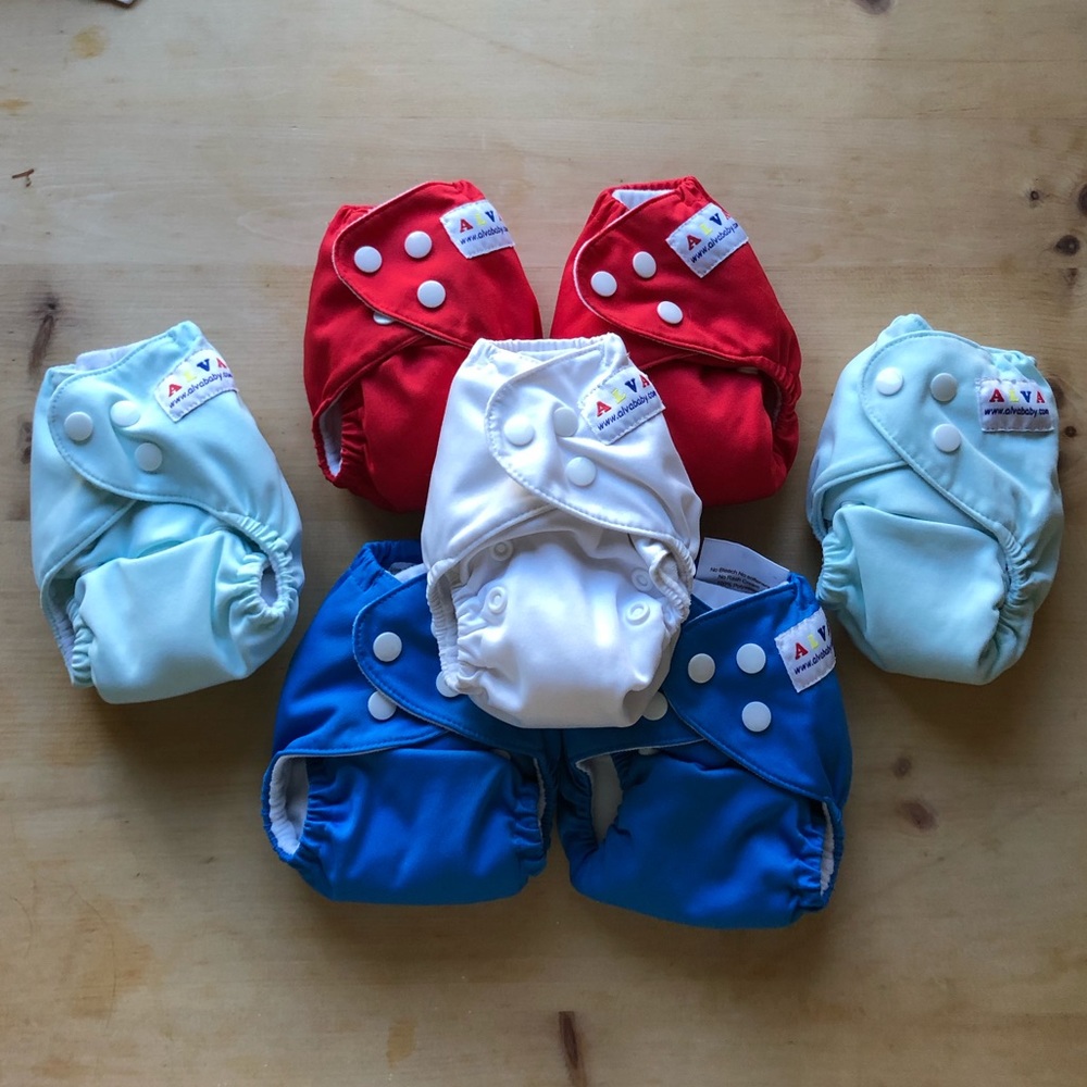 7 Newborn ALVABABY Pocket Diapers with Inserts